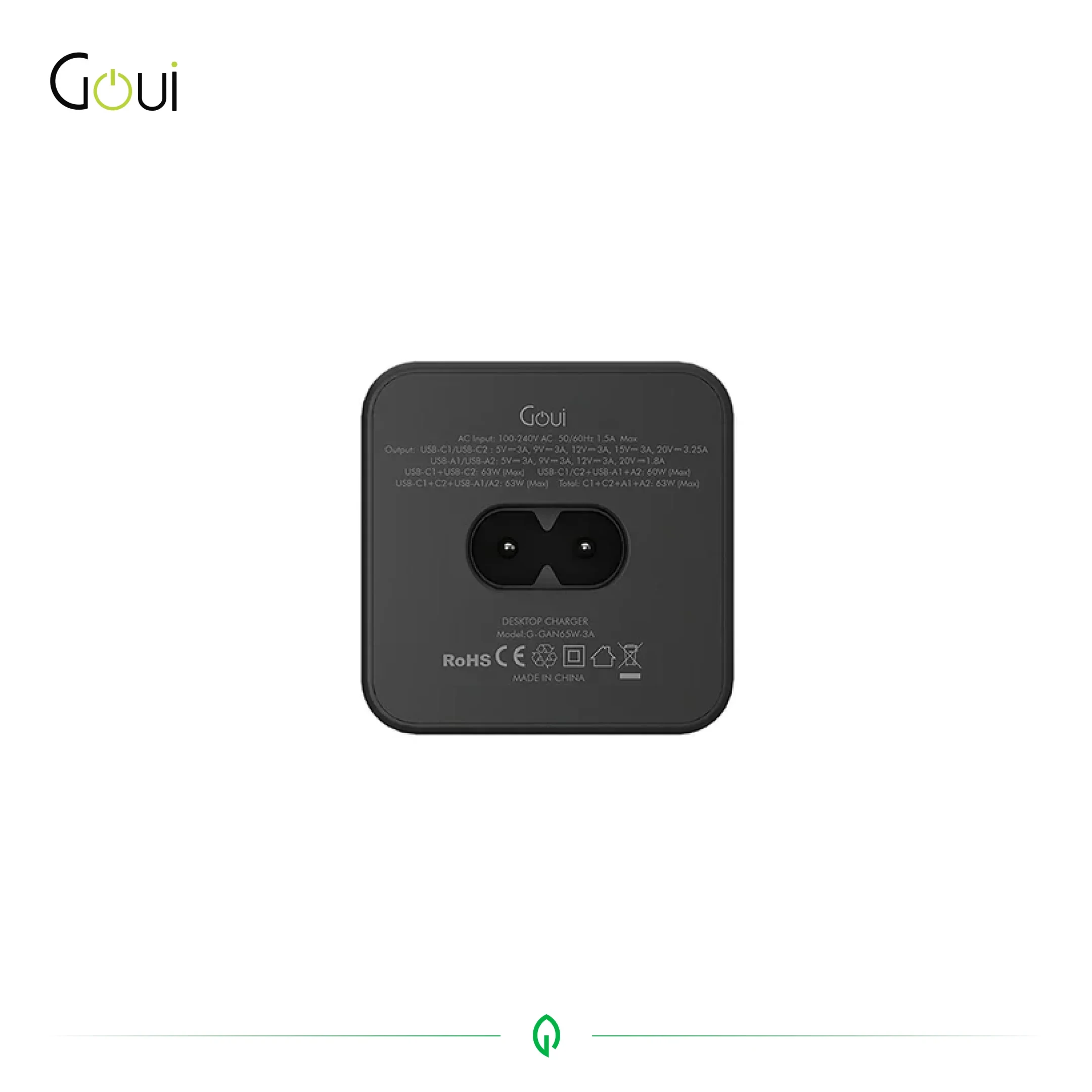 Goui Tank Chargeur de Bureau Super Rapide 4 Ports 65W